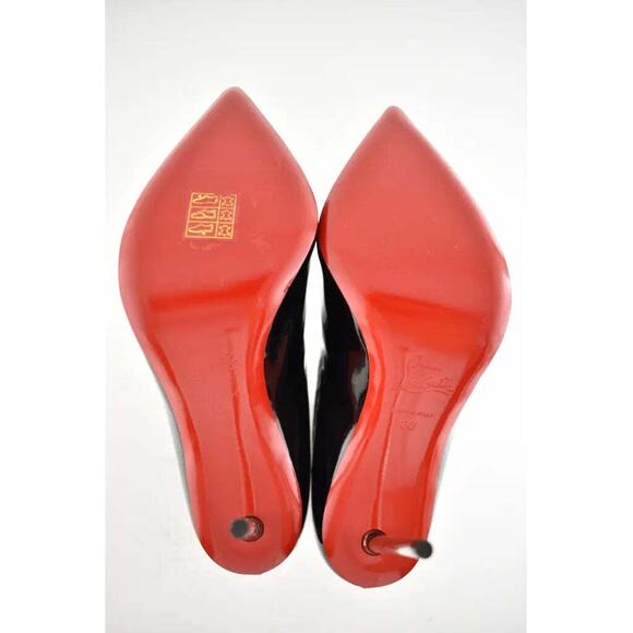 Christian Louboutin Epic Boot 100 Black Patent Stiletto Heel Ankle Bootie 38 - Picture 12 of 12